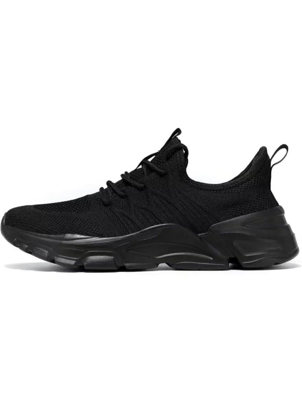 Men's Black Rubber Non Slip Breathable Lightweight Fashion Athletic Sneakers